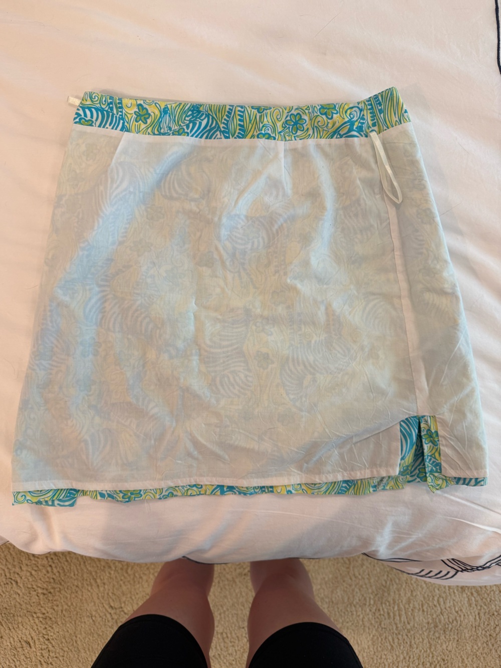 Vintage Early 2000’s Lilly Pulitzer Aqua & Lime Zebra Print Mini Skirt - Picture 10 of 13